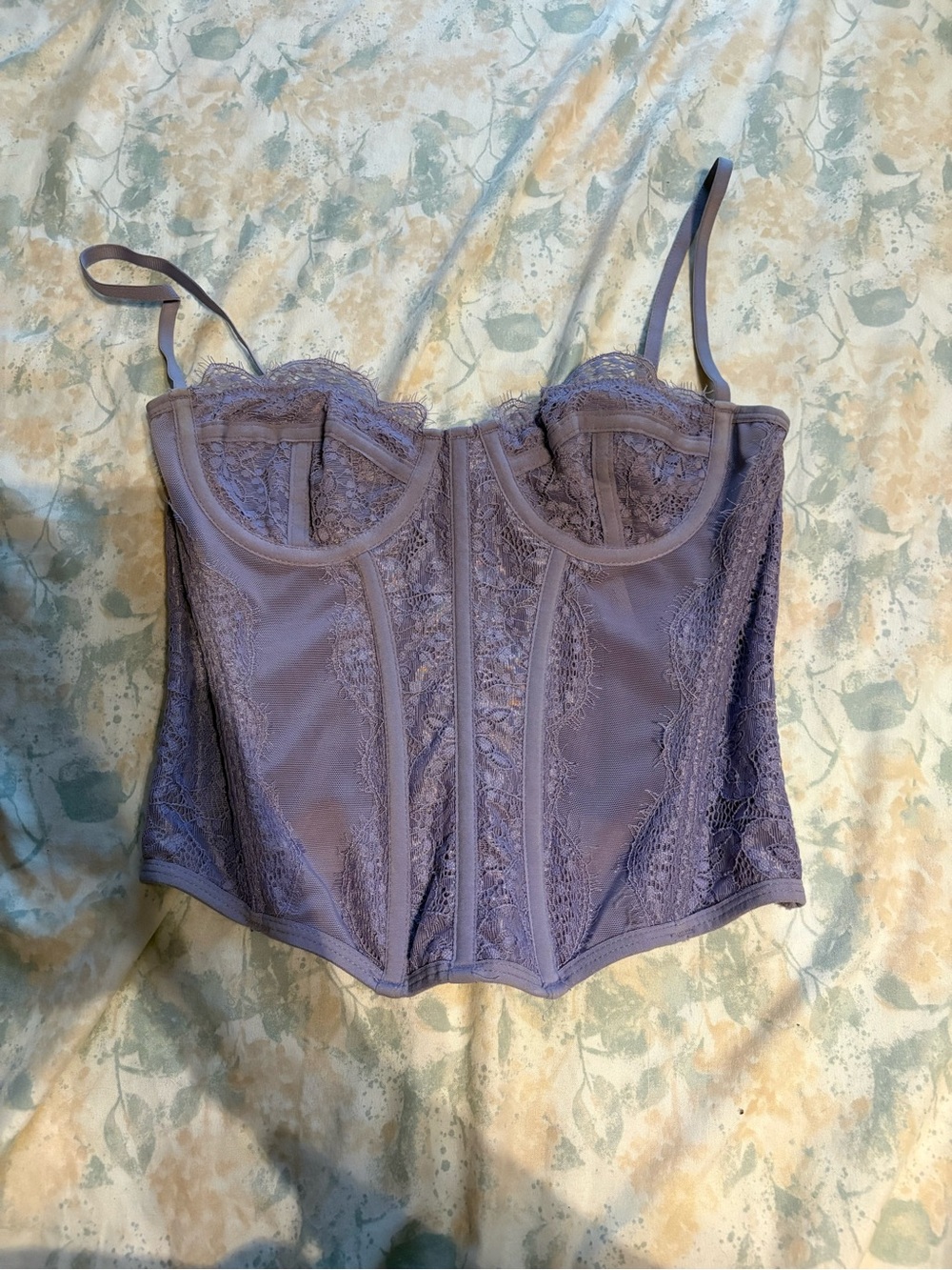 Out from under Lace Underwire Bustier Corset in Lavender